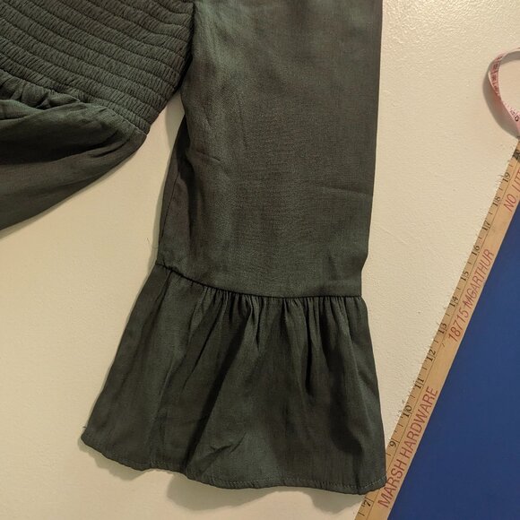 Miami for Francesca Size Medium Off-Shoulder Crop in Olive Green - Picture 8 of 13